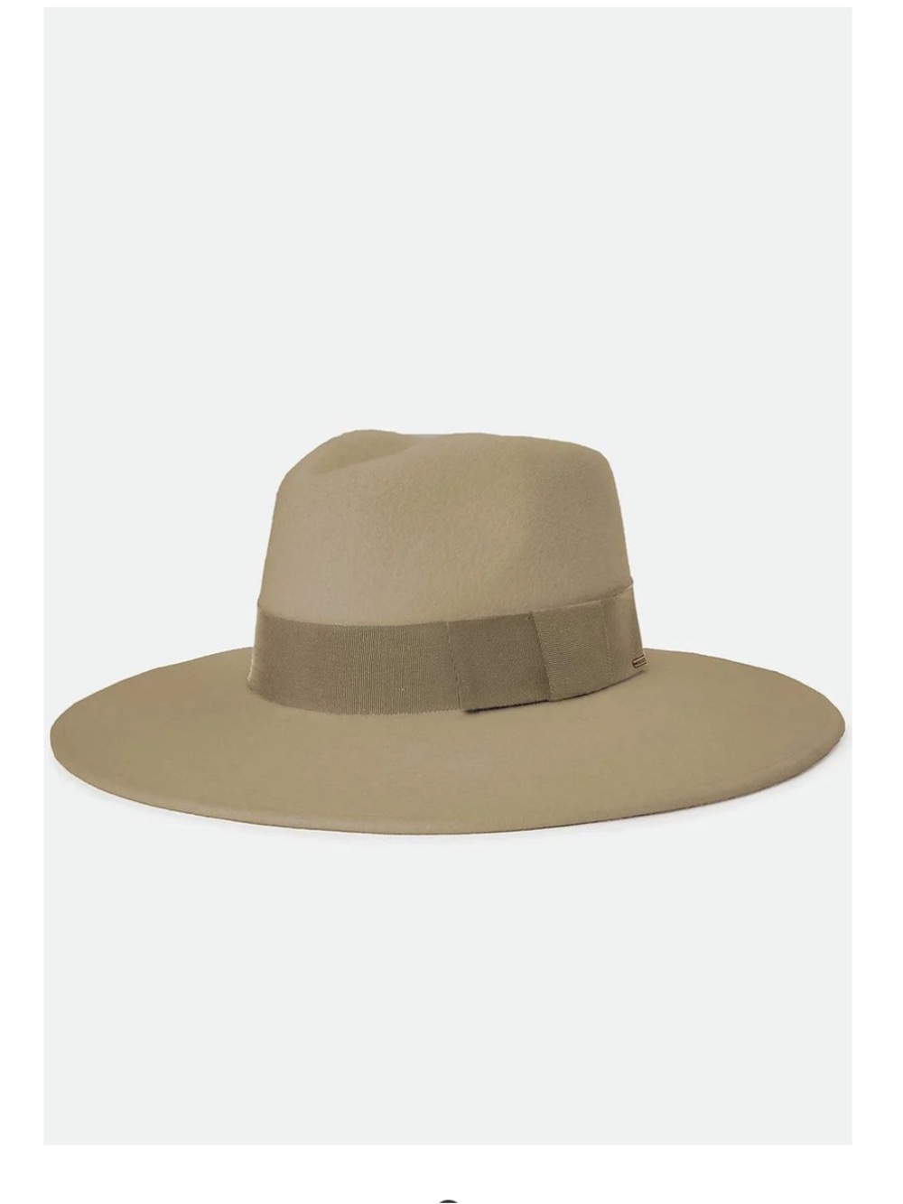 Brixton Wide Brim Felt Fedora in Beige/Tan